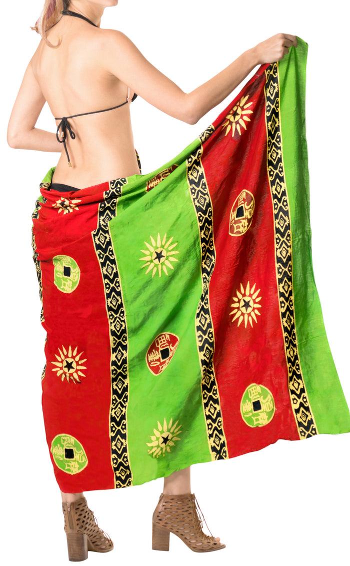 La Leela LA LEELA Scarf Deal Beach Dress Women Sarong Printed 78"X43" Maroon_4436