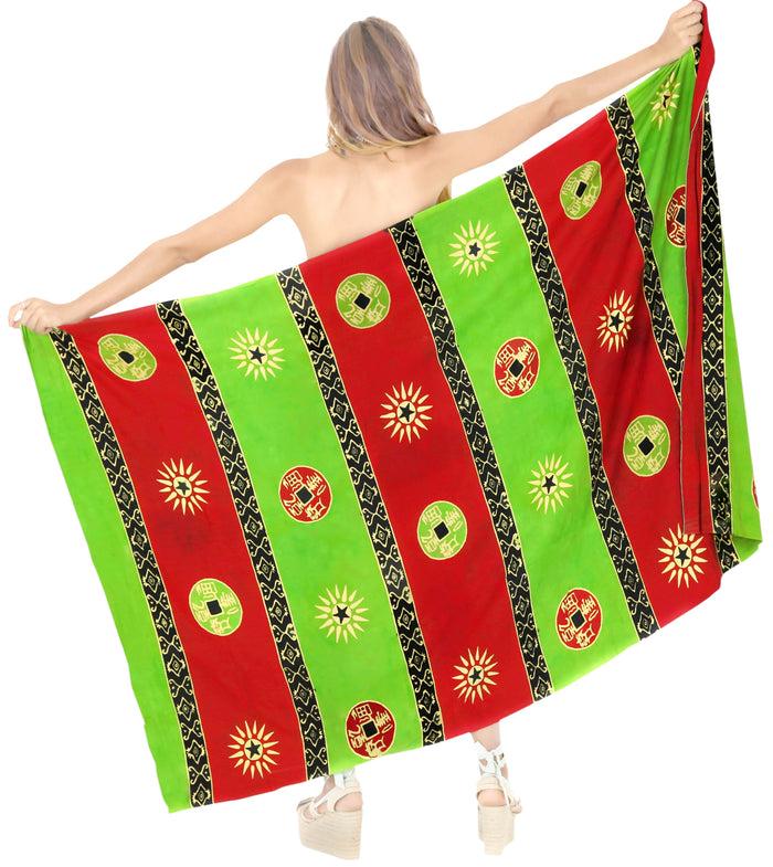 la leela LA LEELA Scarf Deal Beach Dress Women Sarong Printed 78"X43" Maroon_4436