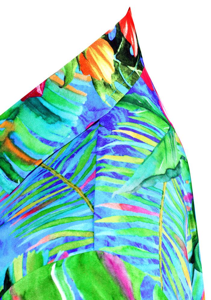 La Leela LA LEELA Shirt Casual Button Down Short Sleeve Beach Shirt Men Aloha Pocket Shirt Blue_6035