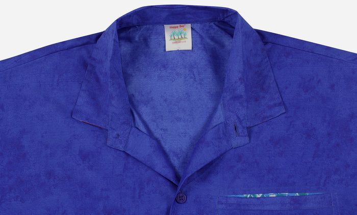 La Leela LA LEELA Shirt Casual Button Down Short Sleeve Beach Shirt Men Aloha Pocket Shirt Blue_AA109