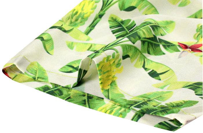 La Leela LA LEELA Shirt Casual Button Down Short Sleeve Beach Shirt Men Aloha Pocket Shirt Cream_AA14