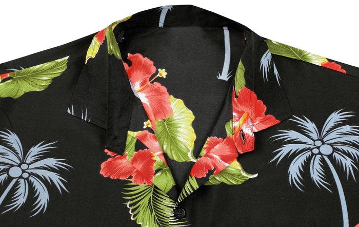 La Leela LA LEELA Shirt Casual Button Down Short Sleeve Beach Shirt Men Aloha Pocket Shirt Halloween Black_W365