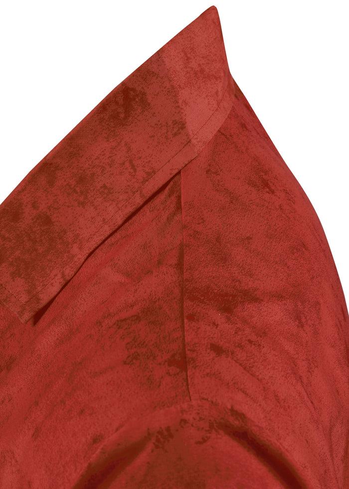 La Leela LA LEELA Shirt Casual Button Down Short Sleeve Beach Shirt Men Aloha Pocket Blood Red_AA108