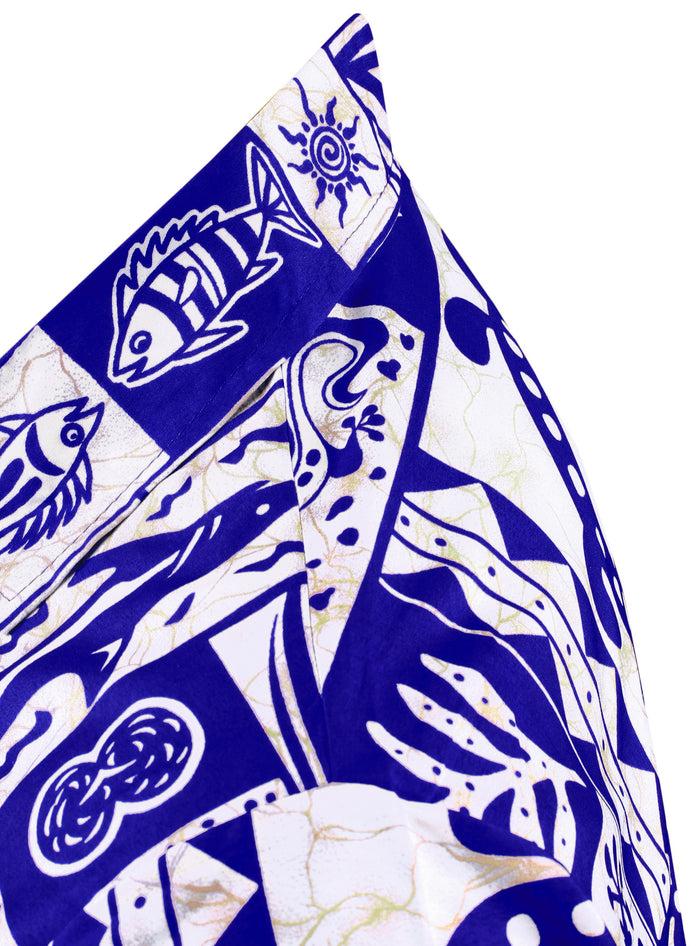 La Leela LA LEELA Shirt Casual Button Down Short Sleeve Beach Shirt Men Aloha Ghost White_W128