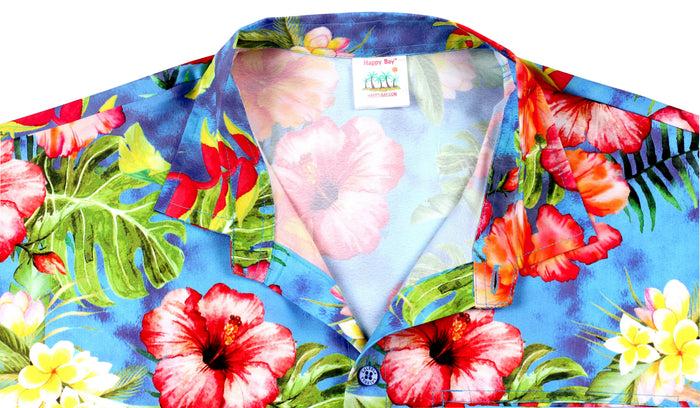 La Leela LA LEELA Shirt Casual Button Down Short Sleeve Beach Shirt Men Aloha Pocket Shirt Blue_6032