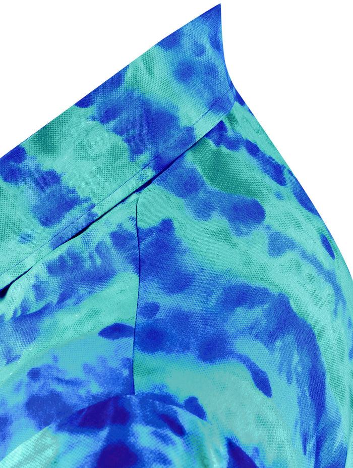 La Leela LA LEELA Shirt Casual Button Down Short Sleeve Beach Shirt Men Aloha Pocket Shirt Blue_W407