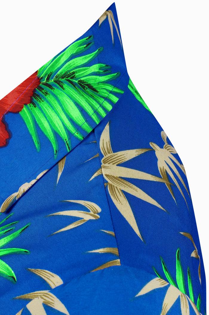 La Leela LA LEELA Shirt Casual Button Down Short Sleeve Beach Shirt Men Aloha Pocket Shirt Blue_W411