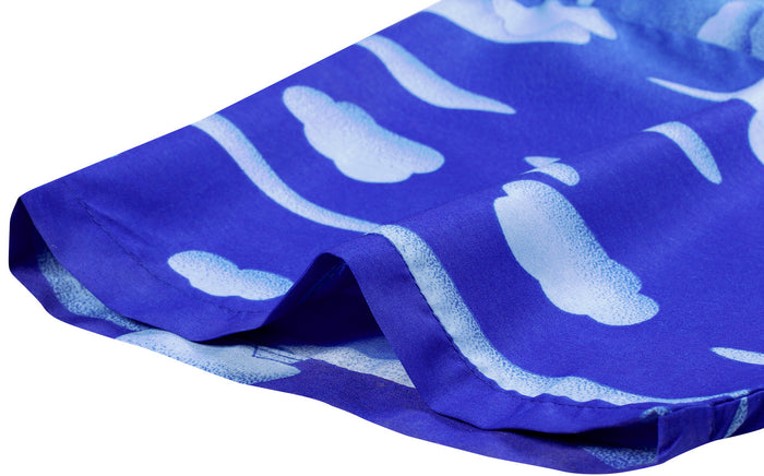 La Leela LA LEELA Shirt Casual Button Down Short Sleeve Beach Shirt Men Aloha Pocket Shirt Blue_W70