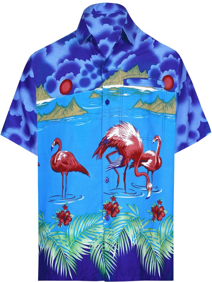 la leela LA LEELA Shirt Casual Button Down Short Sleeve Beach Shirt Men Aloha Pocket shirt Blue_W60 la leela LA LEELA Shirt Casual Button Down Short Sleeve Beach Shirt Men Aloha Pocket shirt Blue_W60