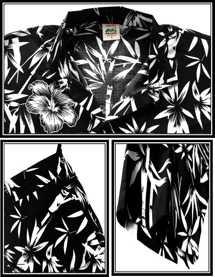 La Leela LA LEELA Shirt Casual Button Down Short Sleeve Beach Shirt Men Aloha Pocket Shirt Halloween Black_W345