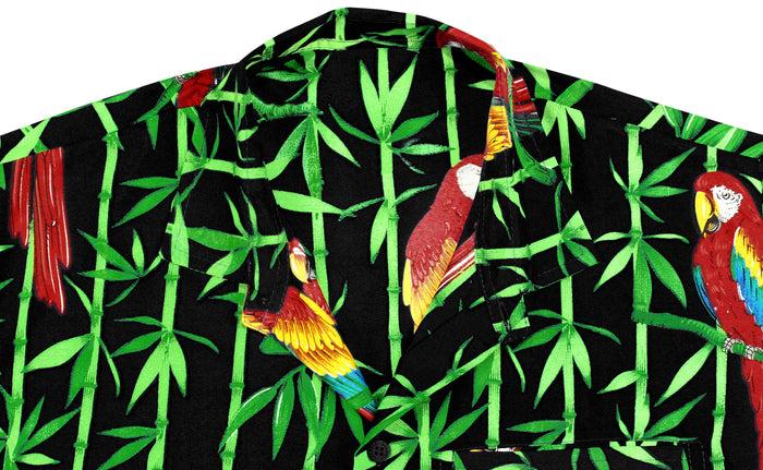 La Leela LA LEELA Shirt Casual Button Down Short Sleeve Beach Shirt Men Aloha Pocket 5 BLACK 1910