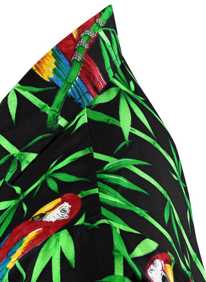 La Leela LA LEELA Shirt Casual Button Down Short Sleeve Beach Shirt Men Aloha Pocket 5 BLACK 1910