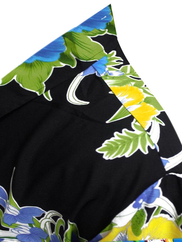 La Leela LA LEELA Shirt Casual Button Down Short Sleeve Beach Shirt Men Aloha Pocket Blue_W319