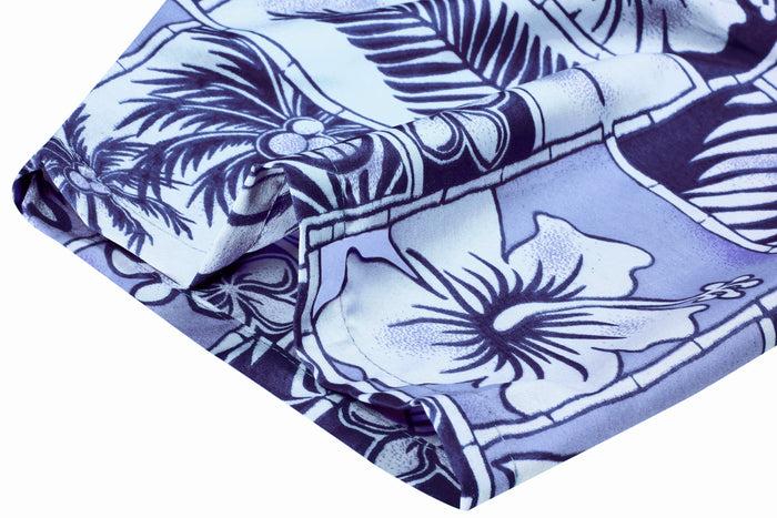 La Leela LA LEELA Shirt Casual Button Down Short Sleeve Beach Shirt Men Aloha Pocket Shirt Blue_W404