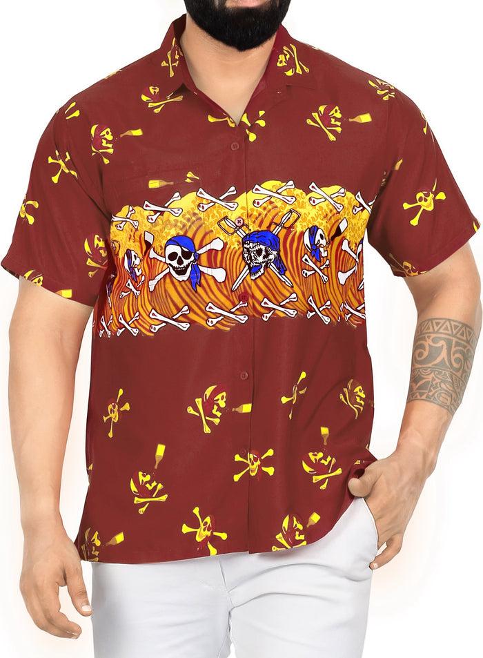 la leela LA LEELA Shirt Casual Button Down Short Sleeve Beach Shirt Men Aloha Pocket Shirt Blood Red_W11 la leela LA LEELA Shirt Casual Button Down Short Sleeve Beach Shirt Men Aloha Pocket Shirt Blood Red_W11