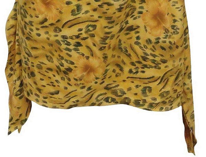 La Leela LA LEELA Soft Fabric Printed Beach Tunic Cover Up OSFM 8-14 [M-L] Brown_2230