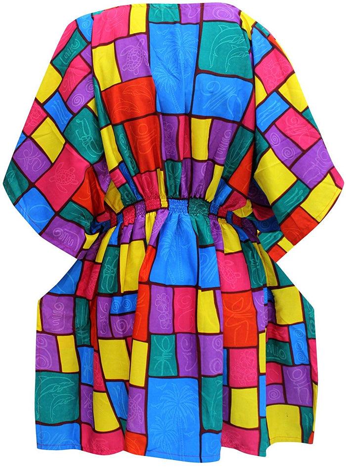 La Leela LA LEELA Soft Fabric Printed Tunic Beach Cover Up OSFM 8-14 [M-L] Purple_2236