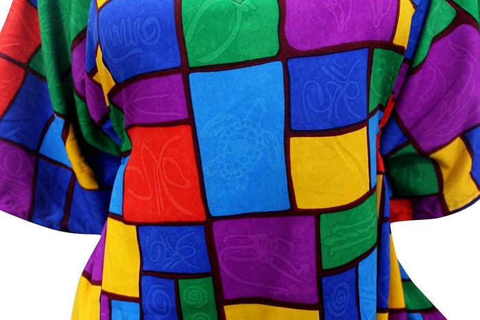 La Leela LA LEELA Soft Fabric Printed Tunic Beach Cover Up OSFM 8-14 [M-L] Purple_2236