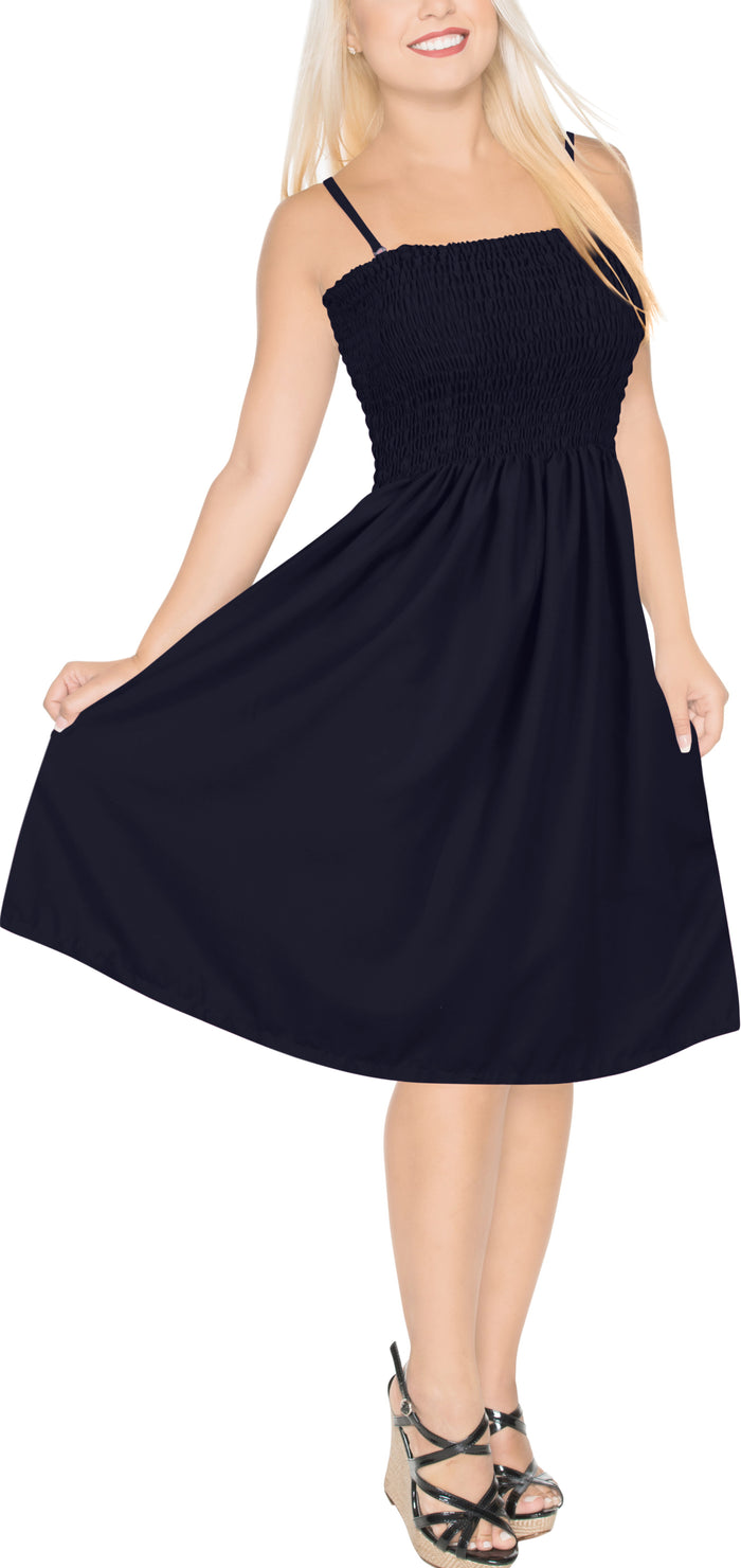 La Leela LA LEELA Solid Color Strappy Women Tube Dress Beachwear Chic And Casual Swimsuit Coverup