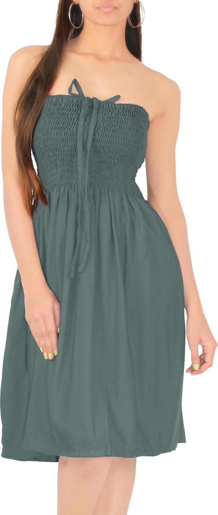 La Leela LA LEELA Solid Color Women Tube Dress Beachwear Chic And Casual Swimsuit Coverup