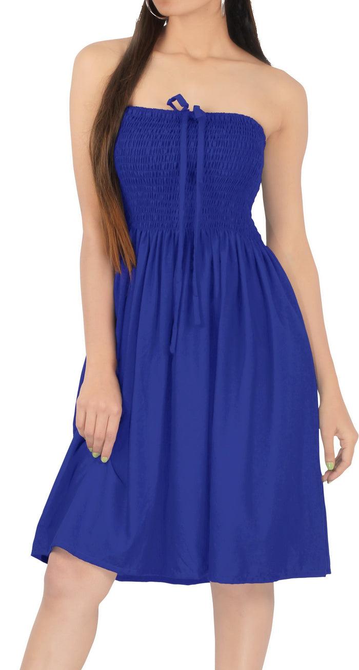 La Leela LA LEELA Solid Color Women Tube Dress Beachwear Chic And Casual Swimsuit Coverup