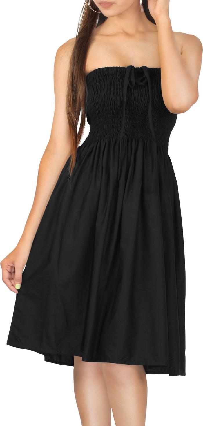 la leela LA LEELA Solid Color Women Tube Dress Beachwear Chic And Casual Swimsuit Coverup