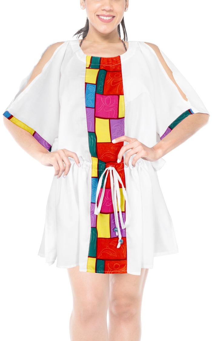 La Leela La Leela Solid Long Sleeves Beach Wear Pom Pom Bikini Swimwear Cover Up TOP S W