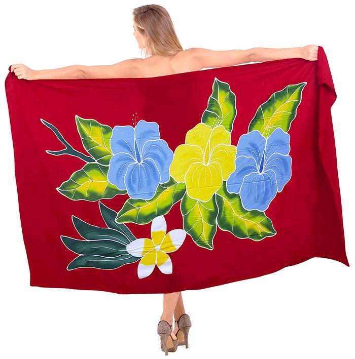 La Leela LA LEELA Swimsuit Cover-Up Sarong Beach Wrap Skirt Hawaiian Sarongs For Women Plus Size Large Maxi EJ