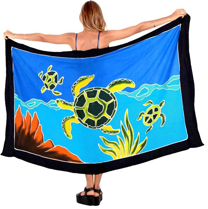 La Leela LA LEELA Swimsuit Cover-Up Sarong Beach Wrap Skirt Hawaiian Sarongs For Women Plus Size Large Maxi EF