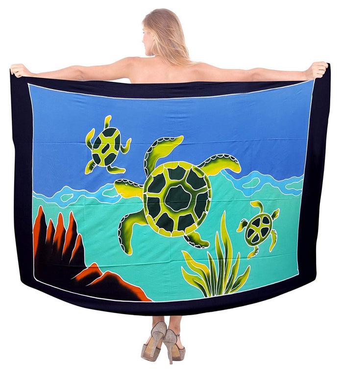 La Leela LA LEELA Swimsuit Cover-Up Sarong Beach Wrap Skirt Hawaiian Sarongs For Women Plus Size Large Maxi EF