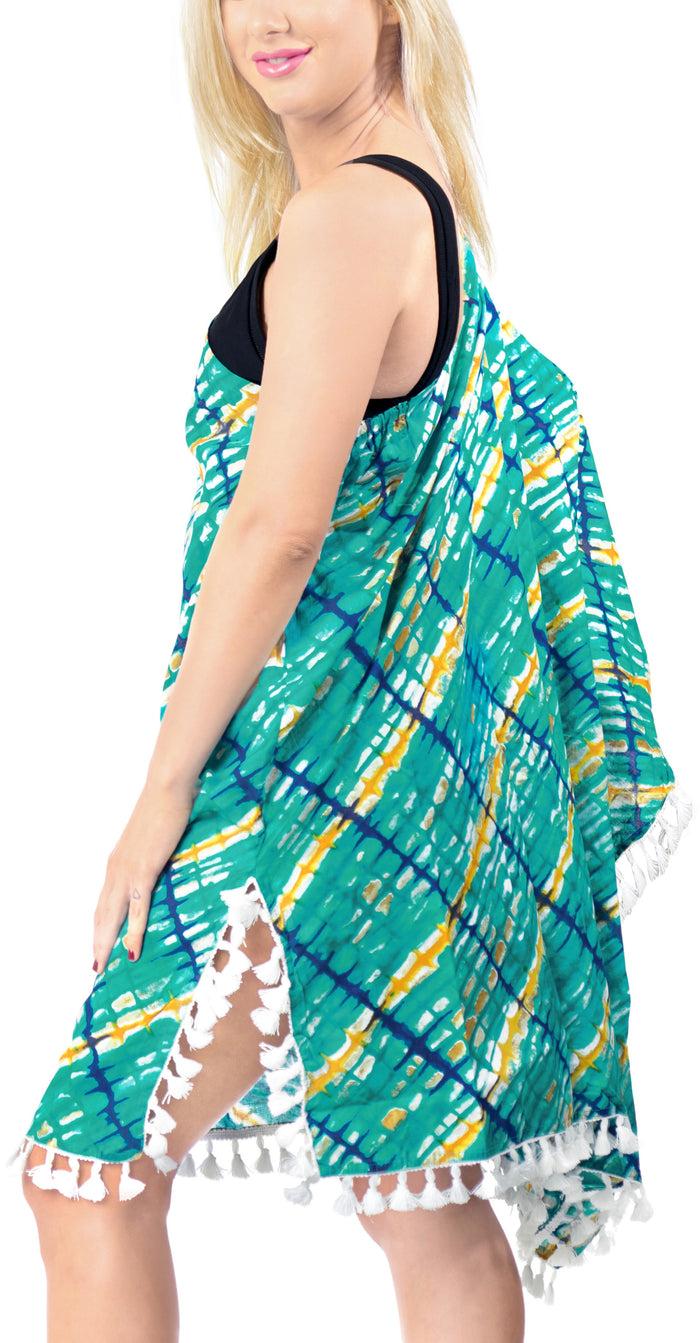 La Leela LA LEELA Swimwear Bathing Suit Bikini Cover Up Sea Green_X809 OSFM 8-18 [M- XL]