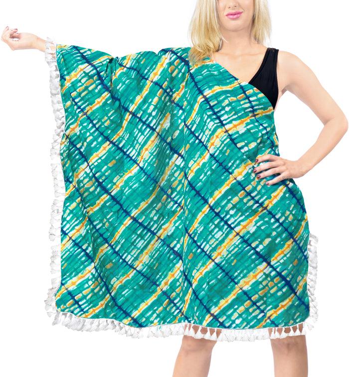 La Leela LA LEELA Swimwear Bathing Suit Bikini Cover Up Sea Green_X809 OSFM 8-18 [M- XL]