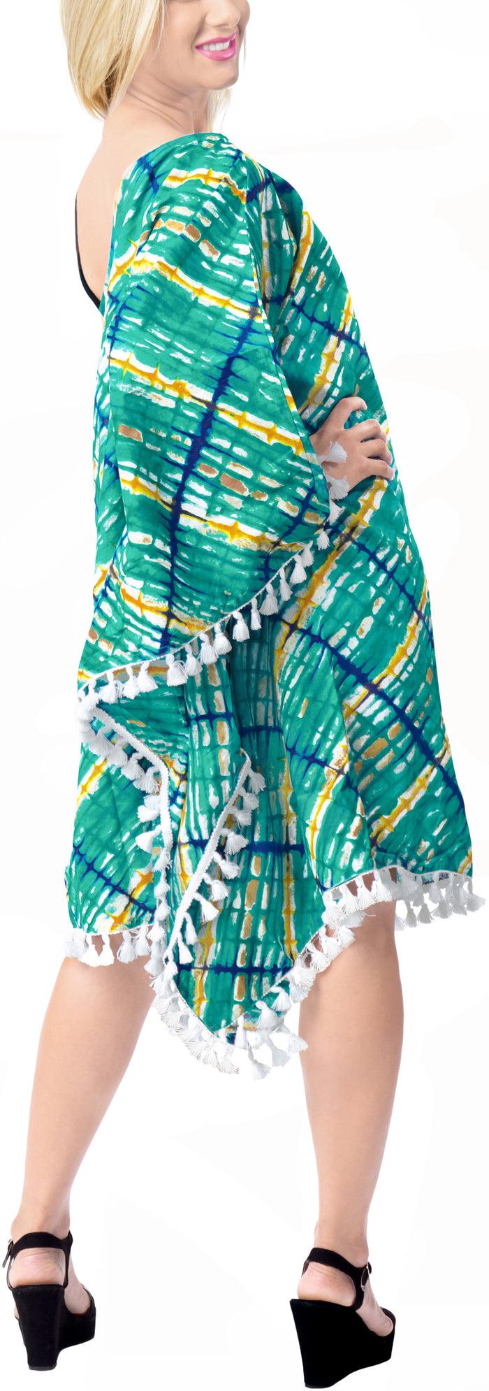 La Leela LA LEELA Swimwear Bathing Suit Bikini Cover Up Sea Green_X809 OSFM 8-18 [M- XL]