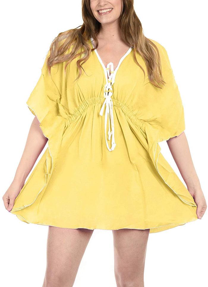 La Leela LA LEELA Swimwear Beach Bikini Cover Up Women Swimsuit Summer Dresses Solid