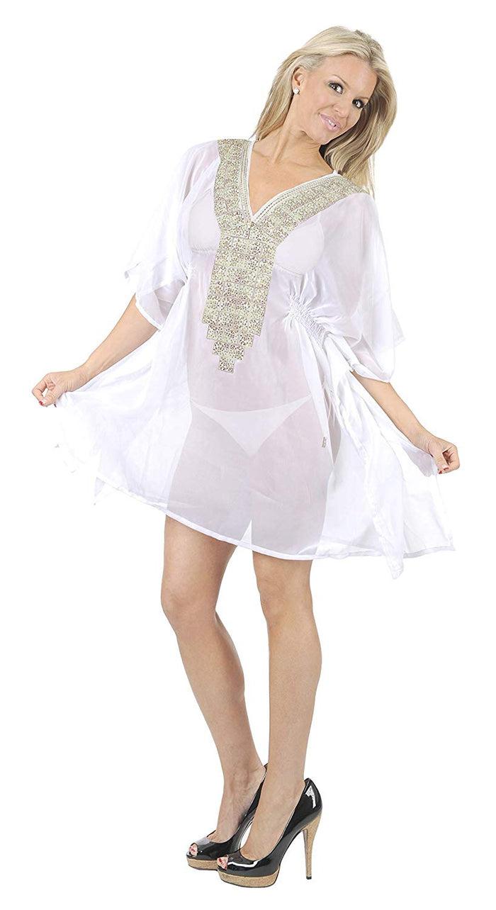 La Leela LA LEELA Swimwear Beach Bikini Cover Up Women Swimsuit Summer Dresses Printed