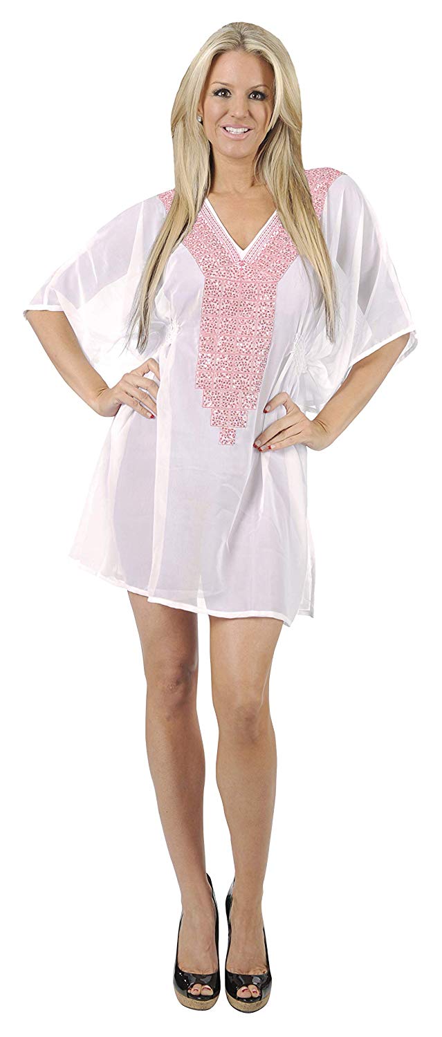 La Leela LA LEELA Swimwear Beach Bikini Cover Up Women Swimsuit Summer Dresses Printed