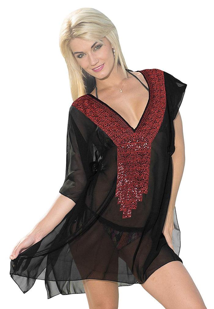 la leela LA LEELA Swimwear Beach Bikini Cover up Women Swimsuit Summer Dresses Printed