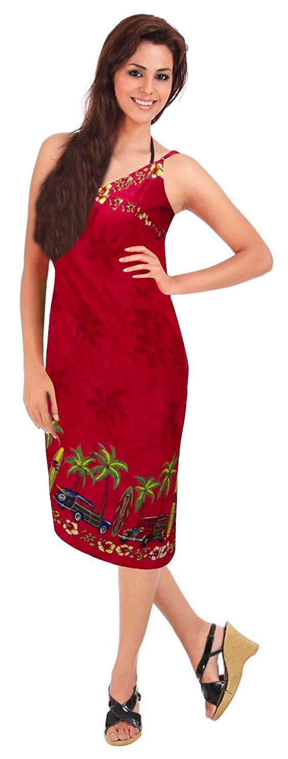 La Leela LA LEELA Swimwear Women Spaghetti Backless Wrap Sarong Beach Bikini Cover Ups