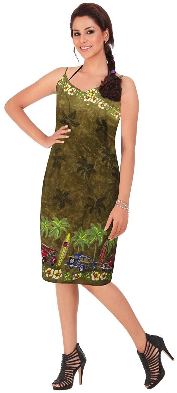 La Leela LA LEELA Swimwear Women Spaghetti Backless Wrap Sarong Beach Bikini Cover Ups