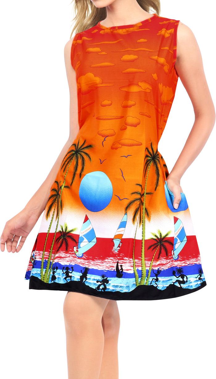 la leela LA LEELA Women Bathing Stylish Cover Up Bikini Swimwear US 14 [L] Orange_U801