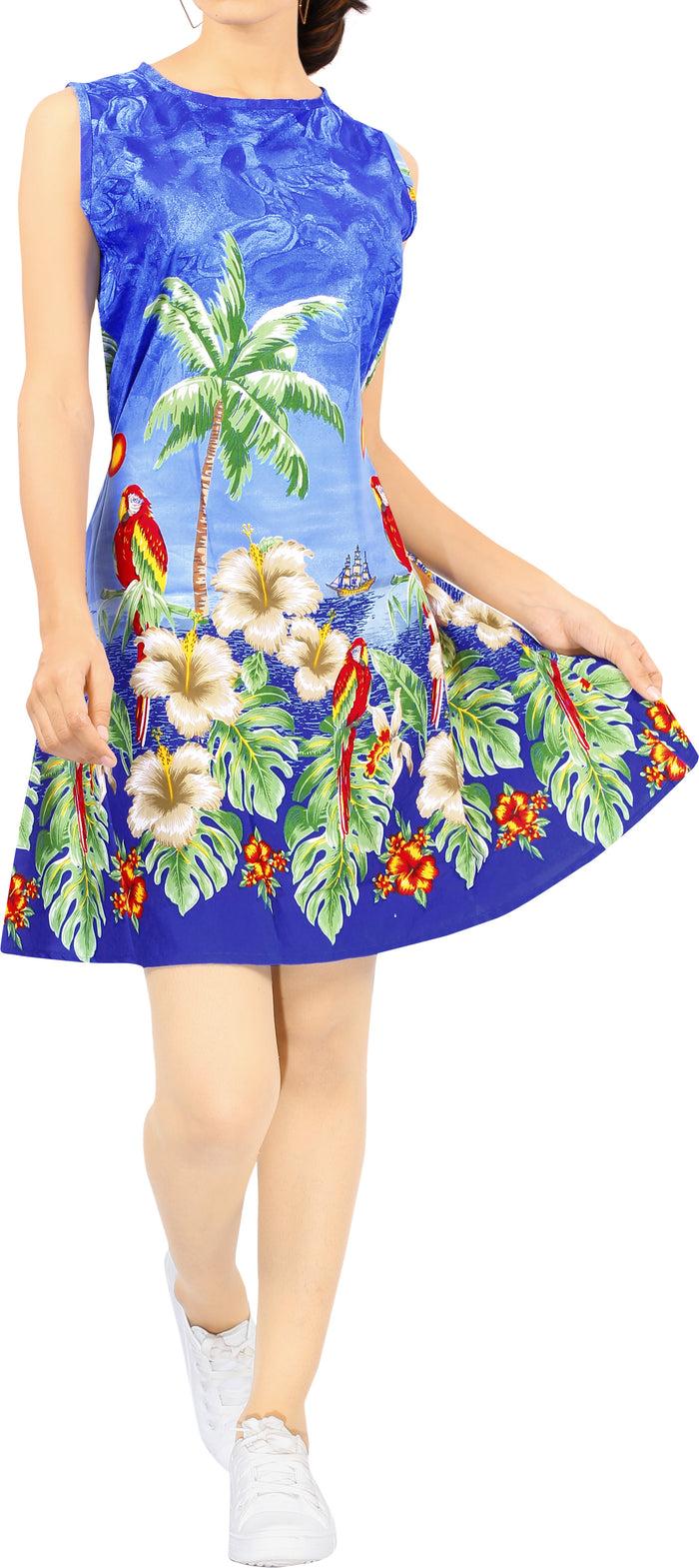 La Leela LA LEELA Women Beach Swimsuit Tops Cover Ups Swimwear Kimono US 4 [S] Blue_V208