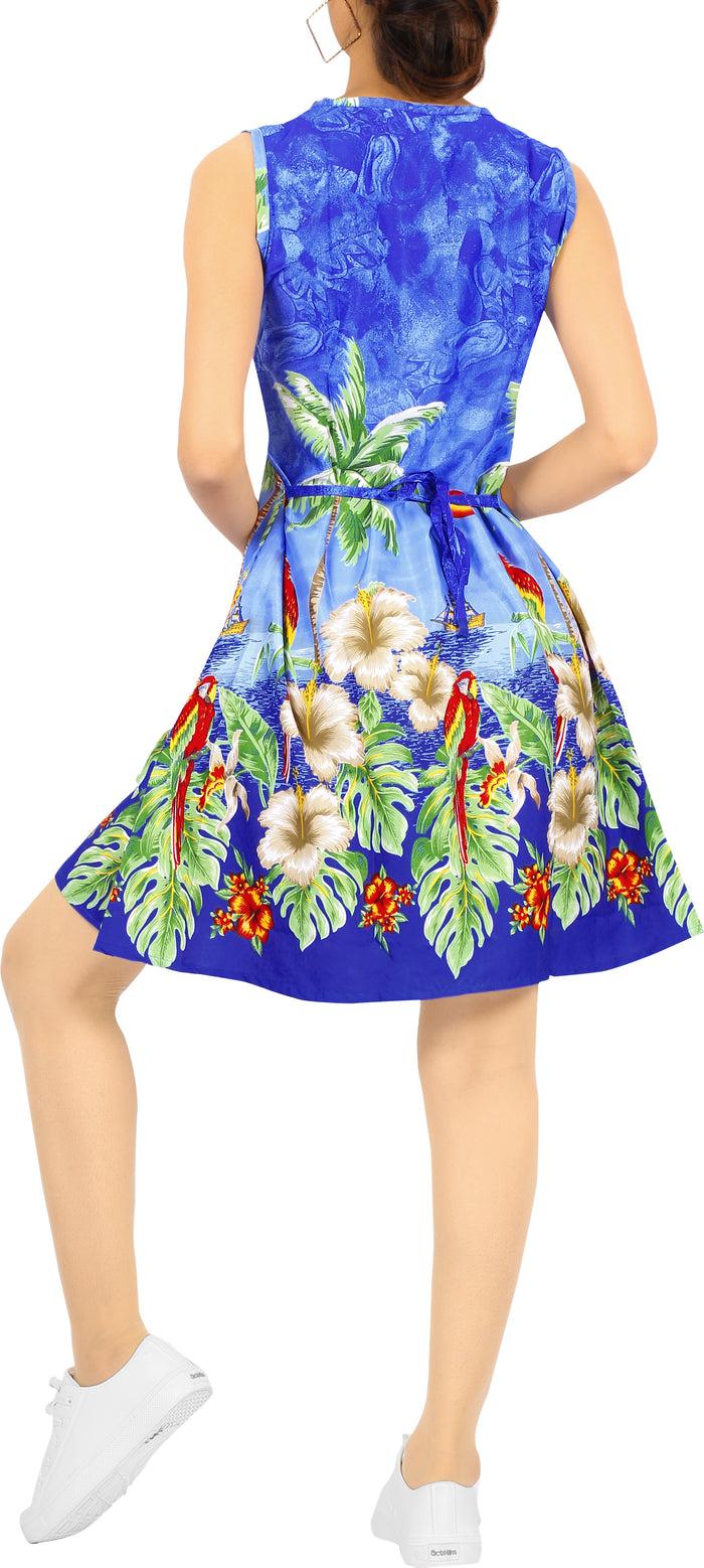 La Leela LA LEELA Women Beach Swimsuit Tops Cover Ups Swimwear Kimono US 4 [S] Blue_V208