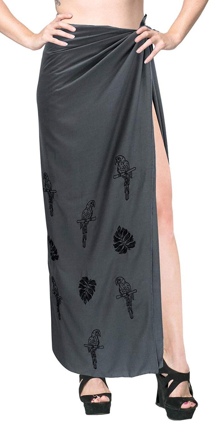 La Leela LA LEELA Women Beachwear Bikini Cover Up Swimwear Wrap Solid 5 Plus Size