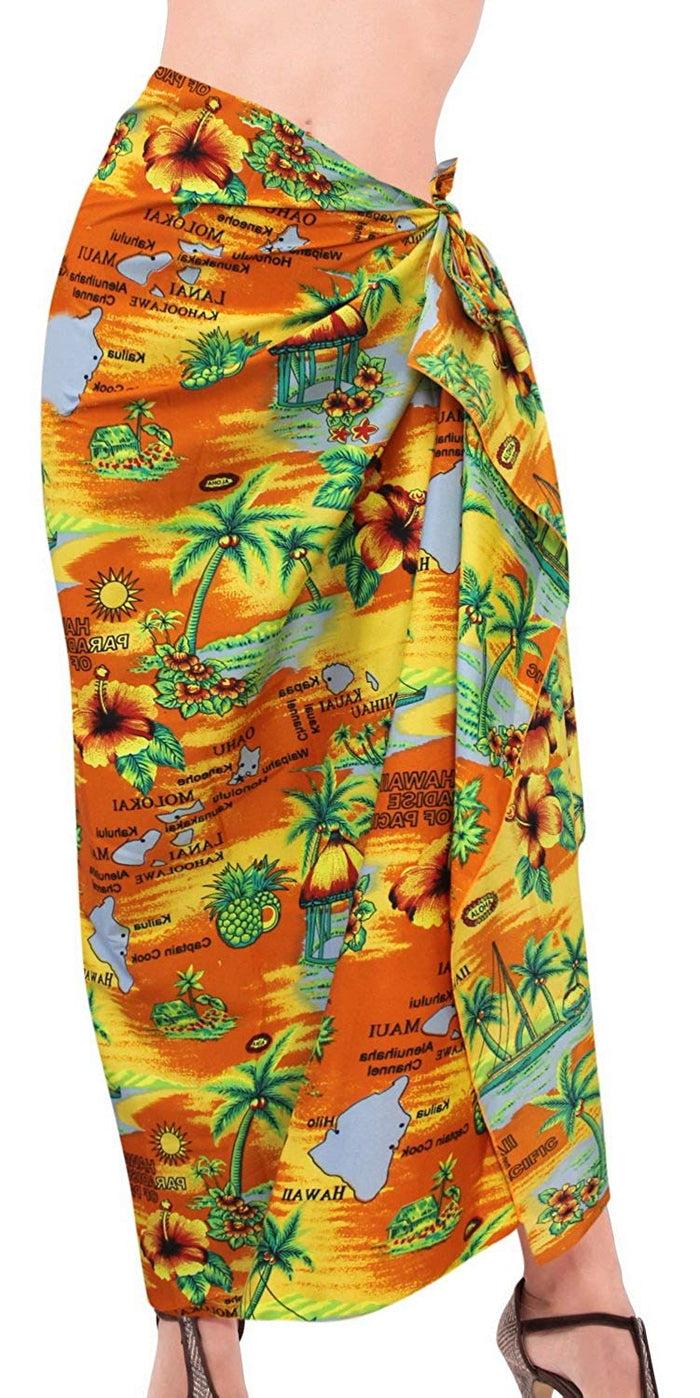La Leela LA LEELA Women Beachwear Bikini Cover Up Wrap Dress Swimwear Sarong 6 ONE Size Printed