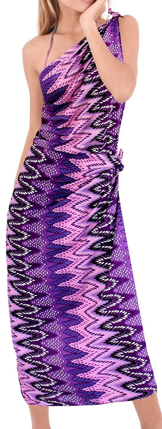 La Leela LA LEELA Women Beachwear Bikini Wrap Cover Up Swimwear Bathing Suit 16 ONE Size