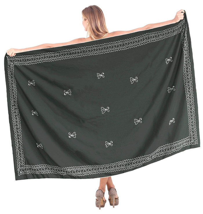 La Leela LA LEELA Women Beachwear Bikini Wrap Cover Up Swimwear Solid 6 ONE Size