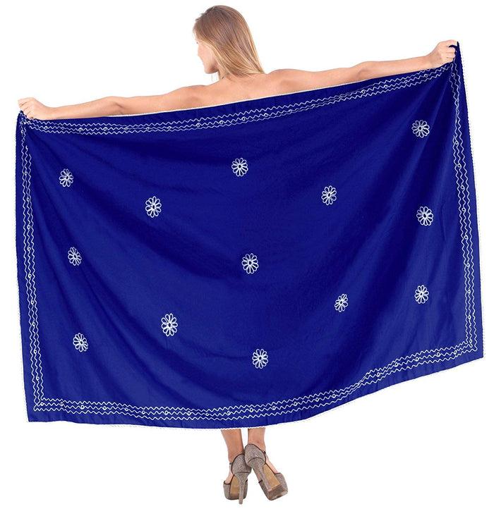 La Leela LA LEELA Women Beachwear Sarong Bikini Cover Up Wrap Dress Solid 1 ONE Size