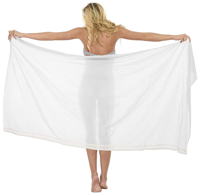 La Leela LA LEELA Women Beachwear Sarong Bikini Cover Up Wrap Dress Solid 5 ONE Size