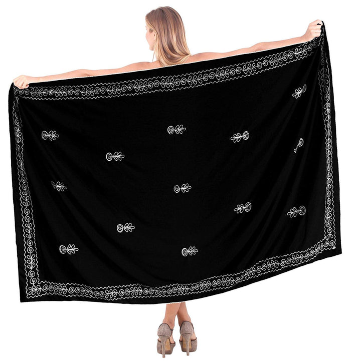 La Leela LA LEELA Women Bikini Cover Up Wrap Dress Swimwear Sarong Solid 2 ONE Size