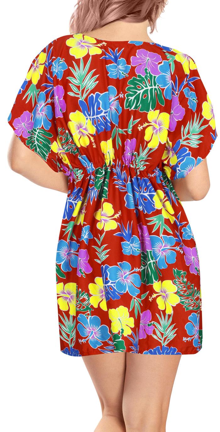 La Leela LA LEELA Women Bikini Swim Bathing Suit Cover Ups Red_X863 OSFM 14-24W [L- 3X]